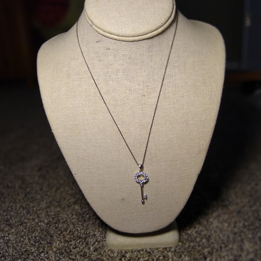 Silver key necklace